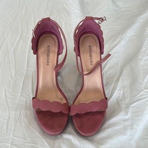 Dusty pink platform heels